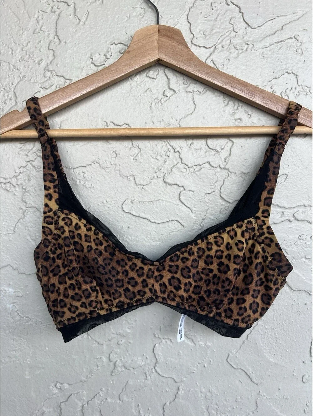 Free People intimately Erin Printed  Leopard Print Bralette, size S